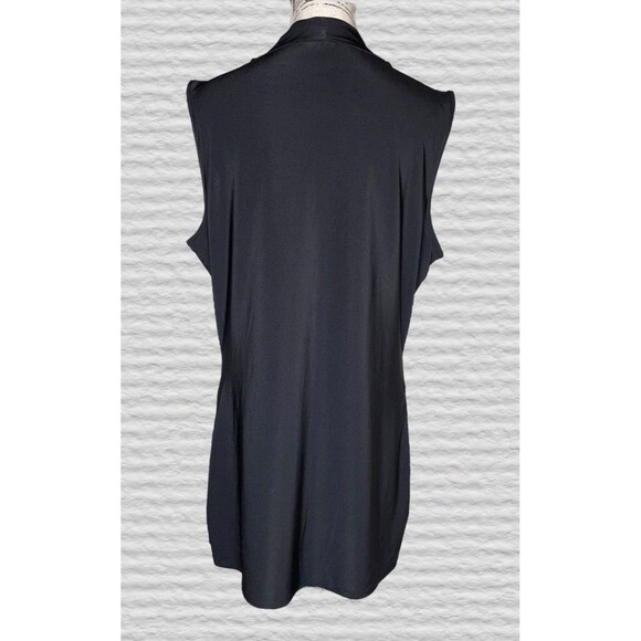 Dana Buchman Cowl Neck Sleeveless Blouse Womens XL Black Basic Layering Career - Picture 3 of 7